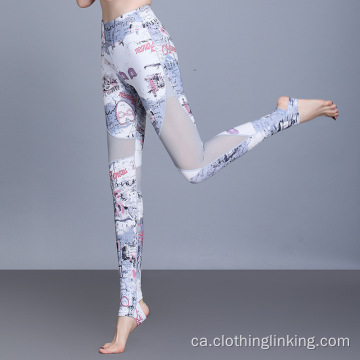 Les dones pantalons de ioga de malla de Yoga